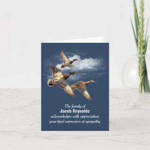 航空機付きマラードアヒルありがとう悔やみや弔慰 カード