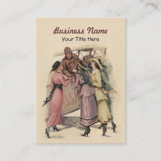 航空機付き名刺ヴィンテージ 名刺 (正面)