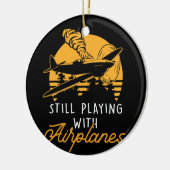 航空機付遊き静止RC飛行機パイロットリモート セラミックオーナメント (左)