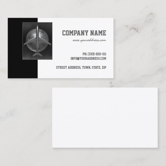 航空機会社金属エアバス世界旅行カード 名刺 (正面/裏面)