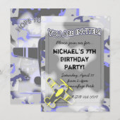 航空機偽装誕生日招待状 招待状 (正面/裏面)