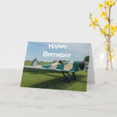 航空機写真クール航空パイロット誕生日 カード (黄色い花)