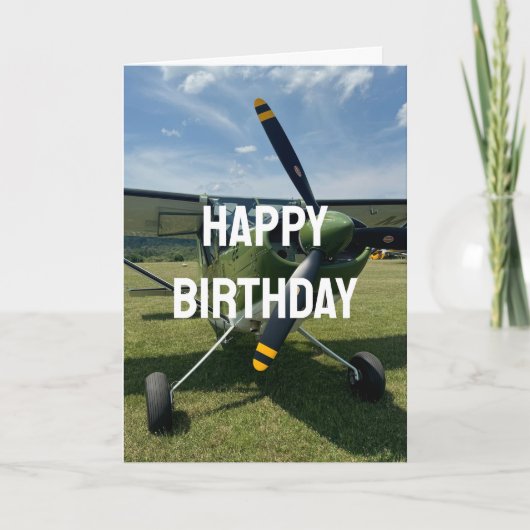 航空機写真クール航空パイロット誕生日 カード (正面)