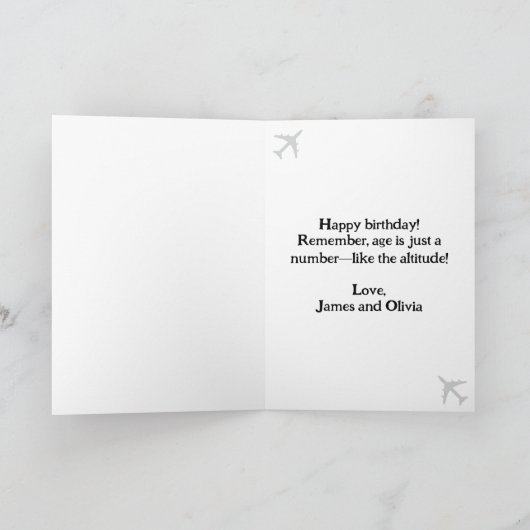 航空機写真クール航空パイロット誕生日 カード (内部)