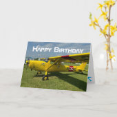 航空機写真クール航空パイロット誕生日 カード (黄色い花)
