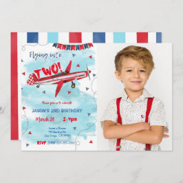 航空機写真誕生日招待状 招待状