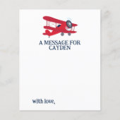 航空機初誕生日タイムカプセルメッセージカード (正面)