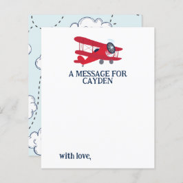 航空機初誕生日タイムカプセルメッセージカード