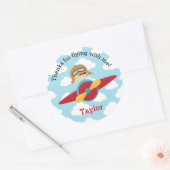 航空機好きスティッカーボーイズパイロット誕生日パーティー ラウンドシール (封筒)