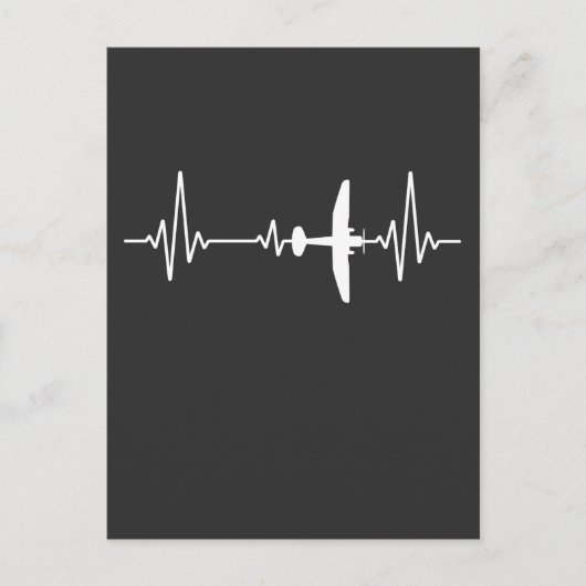 航空機心拍クールパイロット航空飛行機 ポストカード (正面)