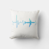 航空機心拍レトロパイロットヴィンテージ周波数 クッション (正面)