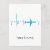 航空機心拍レトロパイロットヴィンテージ周波数 シーズンポストカード (正面)