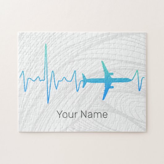 航空機心拍レトロパイロットヴィンテージ周波数 ジグソーパズル (横)