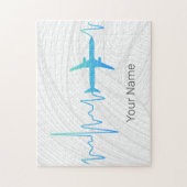 航空機心拍レトロパイロットヴィンテージ周波数 ジグソーパズル (縦)