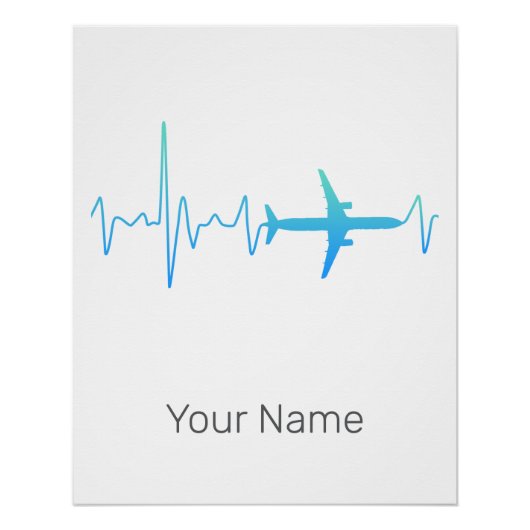 航空機心拍レトロパイロットヴィンテージ周波数 ポスター (正面)