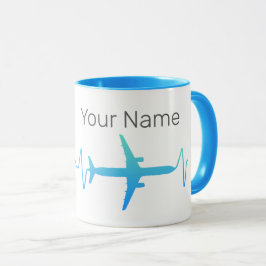 航空機心拍レトロパイロットヴィンテージ周波数 マグカップ