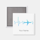 航空機心拍レトロパイロットヴィンテージ周波数 マグネット (正面/裏面)