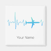 航空機心拍レトロパイロットヴィンテージ周波数 マグネット (正面)