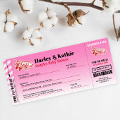 航空機搭乗パスカップルシャワー招待状 招待状