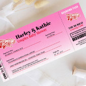 航空機搭乗パスカップルシャワー招待状 招待状