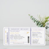 航空機搭乗パスチケット結婚式招待状 招待状 (スタンド正面)