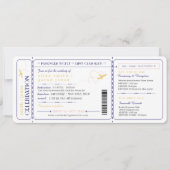 航空機搭乗パスチケット結婚式招待状 招待状 (正面)