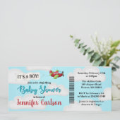 航空機搭乗券ベビーシャワー招待状 (スタンド正面)