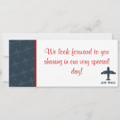 航空機搭乗券結婚式招待状 招待状 (裏面)