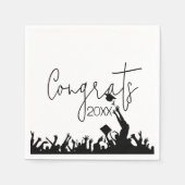 航空機搭載キャップ付き卒業おめでとう スタンダードカクテルナプキン (正面)