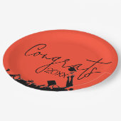 航空機搭載キャップ付き卒業おめでとう ペーパープレート (アングル)