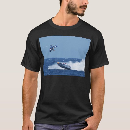 航空機搭載型動力艇およびヘリコプター Tシャツ (正面)