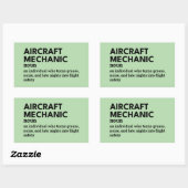 航空機整備士おもしろい – 航空技術者 長方形シール (シート)