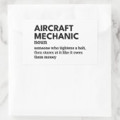 航空機整備士の定義 – 飛行機修理 長方形シール (バッグ)