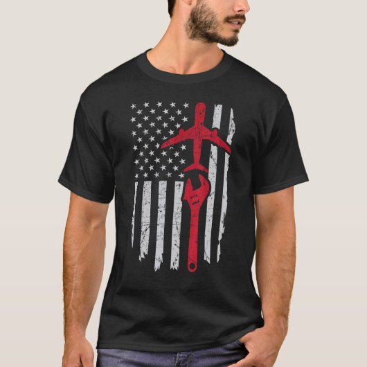 航空機整備士シャツ 航空技術者ギフト Tシャツ (正面)