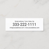 航空機整備士シンプルプレーン飛行機アイコンカード スキニー名刺 (裏面)