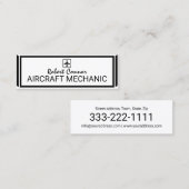 航空機整備士シンプルプレーン飛行機アイコンカード スキニー名刺 (正面/裏面)
