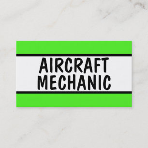 航空機整備士ネオングリーン 名刺