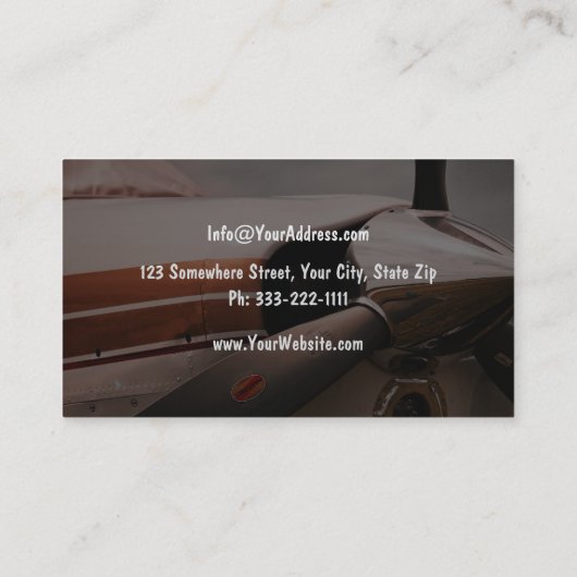 航空機整備士プロフェッショナルサービスカード 名刺 (裏面)