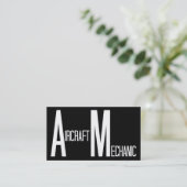 航空機整備士白黒名刺 名刺 (スタンド正面)