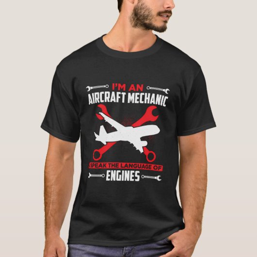 航空機整備士航空機の修理航空技術 Tシャツ (正面)