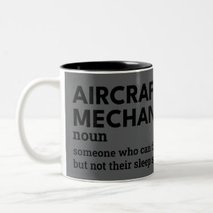 航空機整備士-おもしろい定義コーヒーカップ ツートーンマグカップ