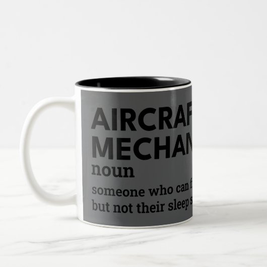 航空機整備士-おもしろい定義コーヒーカップ ツートーンマグカップ (左)