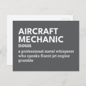 航空機整備士-おもしろい定義 シーズンポストカード (正面/裏面)