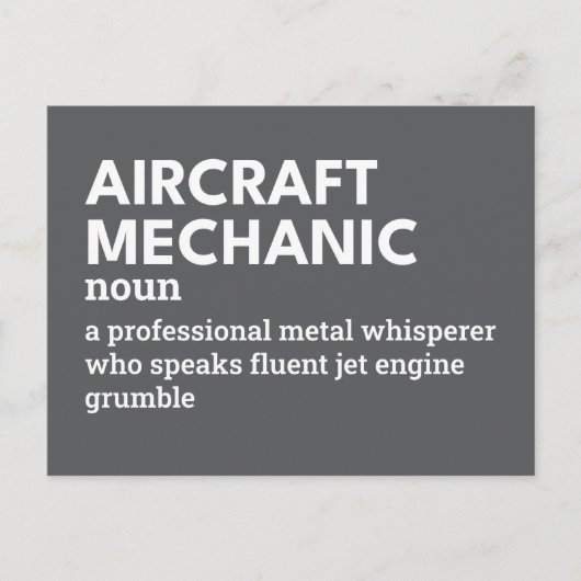 航空機整備士-おもしろい定義 シーズンポストカード (正面)