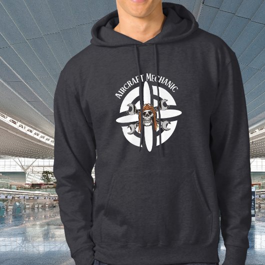 航空機整備士 スカルパイロット シンプル航空 パーカ
