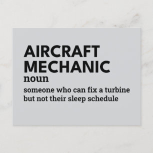 航空機整備士-ユーモアのある定義カード シーズンポストカード