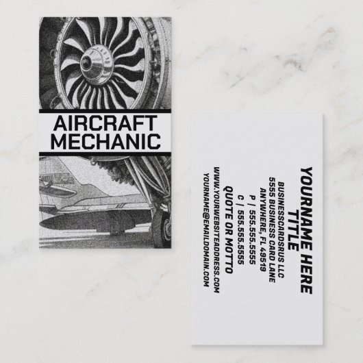 航空機整備士 名刺 (正面/裏面)
