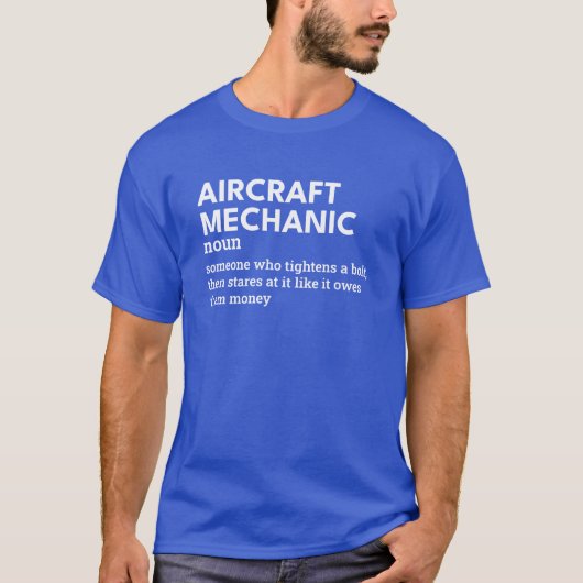 航空機整備士-飛行機固定の定義 Tシャツ (正面)