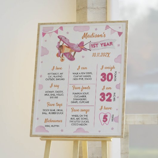 航空機最初の誕生日フォトマイルストーンポスター ポスター