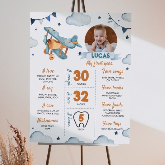 航空機最初の誕生日フォトマイルストーンポスター ポスター